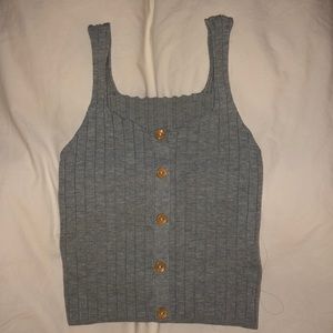 Cute grey button down tank top!
